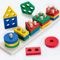 Wooden Shape Sorter - Geometric Stacking Educational Toy