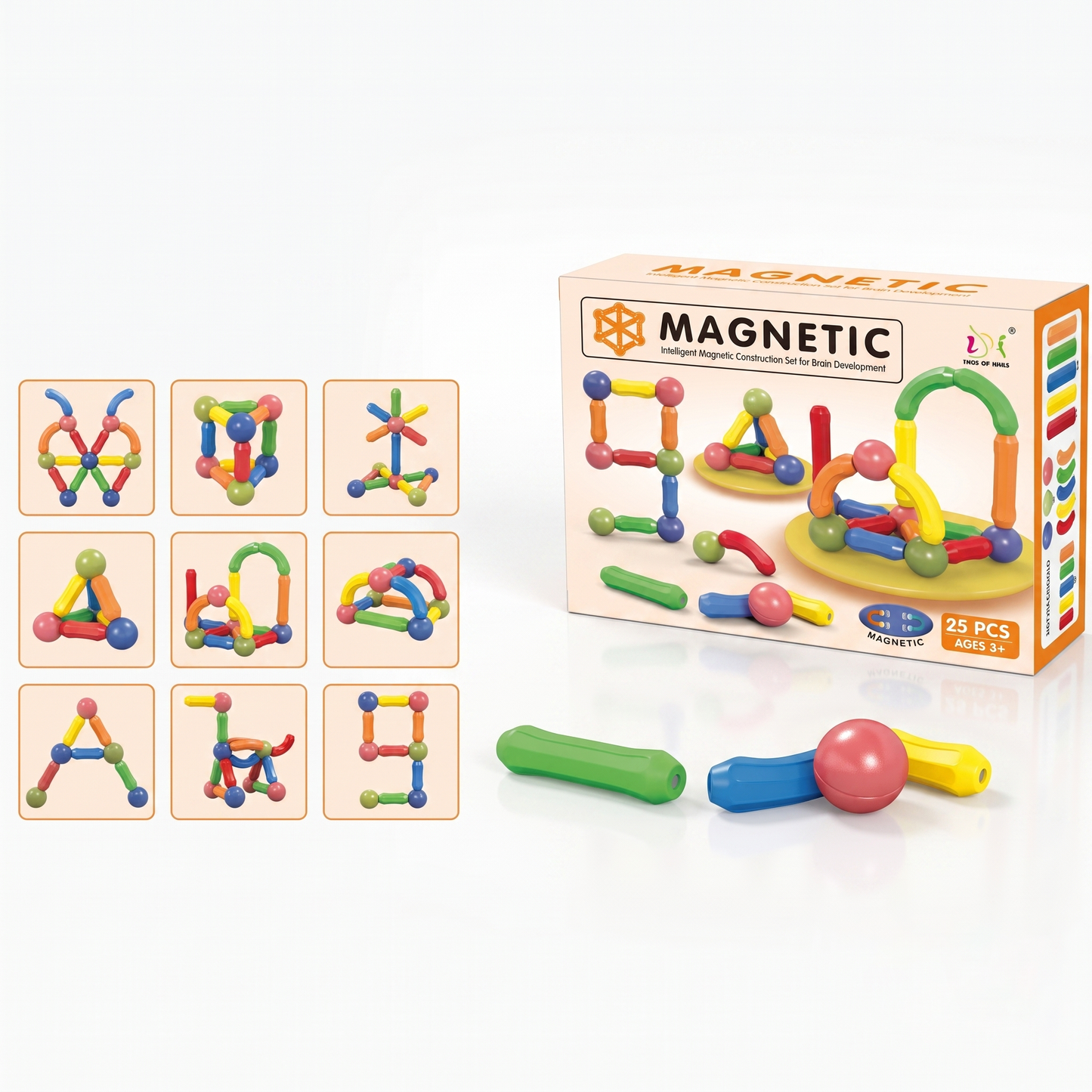 Magnetic Sticks - learning construction Toy 25 Pieces
