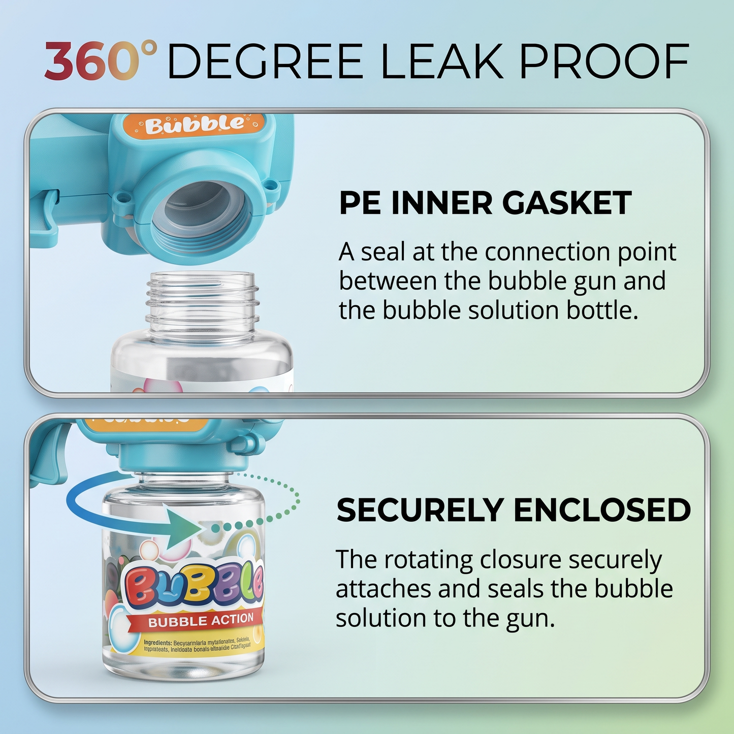 Automatic Bubble Gun - 360° Leak-Proof Bubble Blower